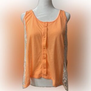 Almost Famous Orange Lace Tank Top